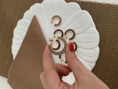 Özel Seri Mineli Ay Halka Küpe