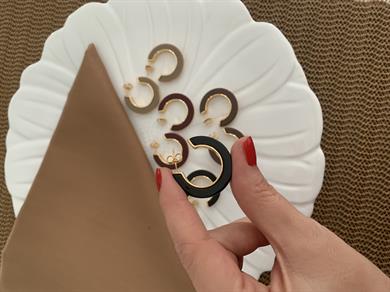 Özel Seri Mineli Ay Halka Küpe