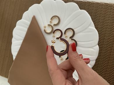 Özel Seri Mineli Ay Halka Küpe