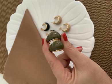 Özel Seri Mineli Damla Küpe