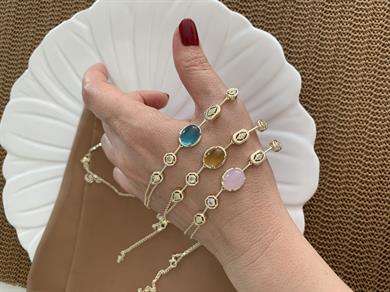 Özel Seri Opal Taşlı Y Kolye 