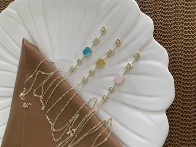 Özel Seri Opal Taşlı Y Kolye 