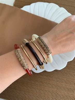 Özel Seri Orjinal Marka Bakır Pırıltılı Dörtlü Renkli Bilezik