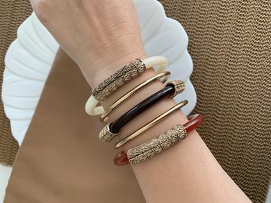 Özel Seri Orjinal Marka Bakır Pırıltılı Dörtlü Renkli Bilezik