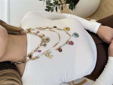 Özel Seri Orjinal Marka Mix Renkli Fruze Çiçek Charm Kolye 