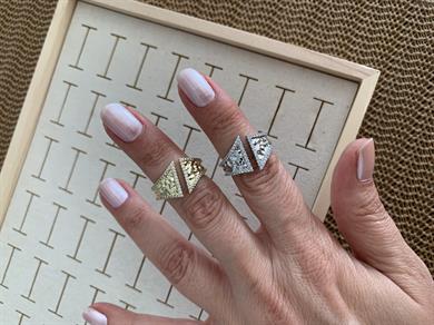 Özel Seri Plaka Ezme Zirkon Taşlı Yüzük