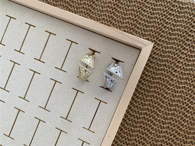 Özel Seri Plaka Ezme Zirkon Taşlı Yüzük