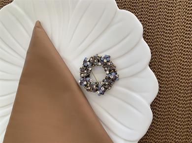 Özel Seri  Renkli Gömme Taşlı Çiçek Motifli Broş