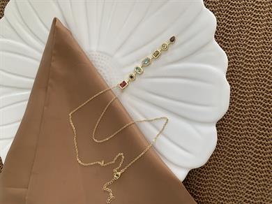 Özel Seri Renkli Taşlı Y Kolye 