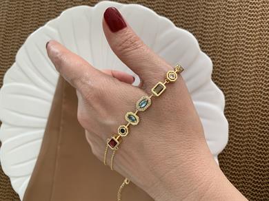 Özel Seri Renkli Taşlı Y Kolye 