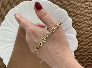 Özel Seri Renkli Taşlı Y Kolye 