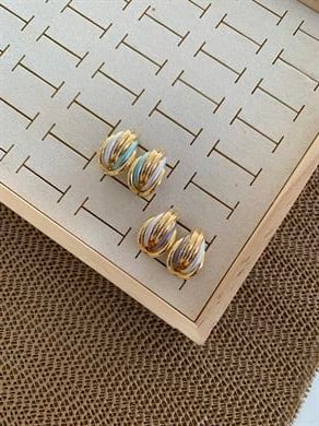 Özel Seri Renkli Vintage Midye Tasarım Küpe