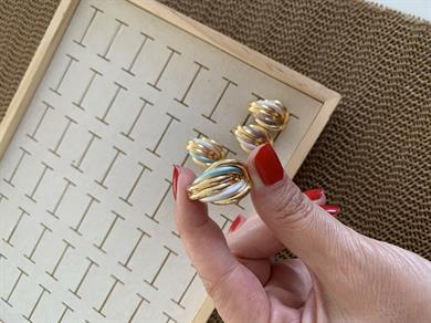 Özel Seri Renkli Vintage Midye Tasarım Küpe