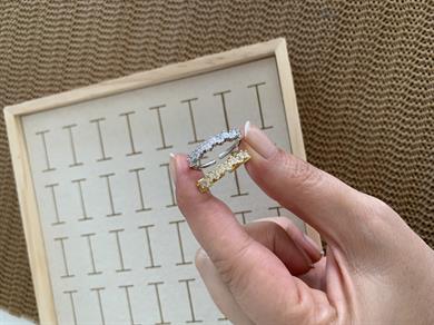 Özel Seri Zirkon Taş Sıralı Baget Yüzük