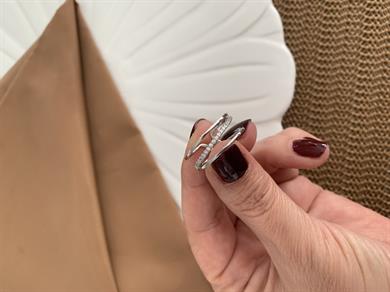 Özel Seri Zirkon Taşlı 3 Sıra Alyans Yüzük