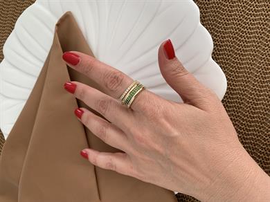 Özel Seri Zirkon Taşlı  4 Lü Alyans Tasarım Yüzük