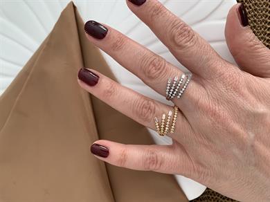 Özel Seri Zirkon Taşlı 4 Sıra Alyans Tasarım Yüzük