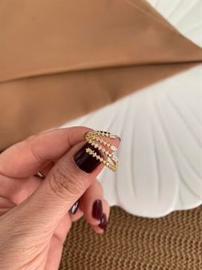 Özel Seri Zirkon Taşlı 4 Sıra Alyans Tasarım Yüzük