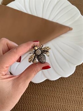 Özel Seri Zirkon Taşlı Arı Figürlü Broş