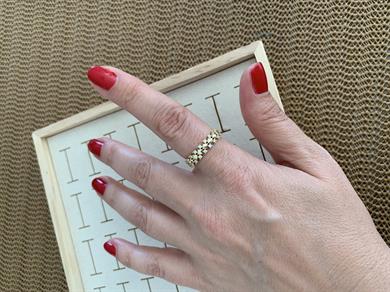 Özel Seri Zirkon Taşlı Baklava Desen Yüzük