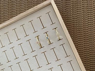 Özel Seri Zirkon Taşlı İki Sıra Baget Tek Taş Yüzük