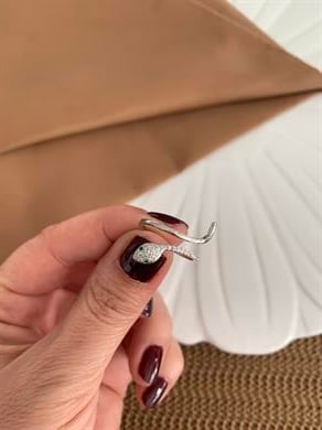 Özel Seri Zirkon Taşlı Kalın Yılan Yüzük