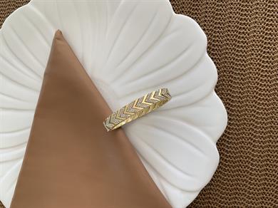 Özel Seri Zirkon Taşlı V Tasarım Lastik Bilezik