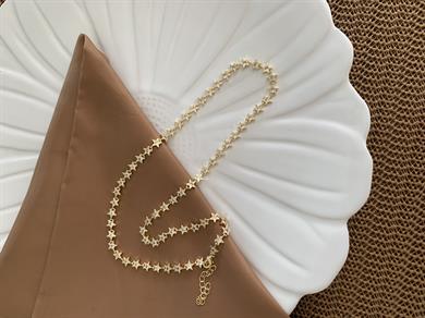 Özel Seri Zirkon Taşlı Yıldız Sıralı Kolye 