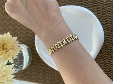 Vip 14k Biyeli Hasır Zincir Bileklik