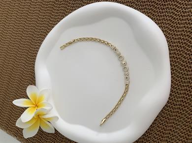 Vip 14k Daire Baget Taş Sıralı Bileklik