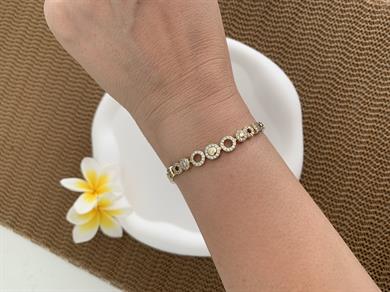 Vip 14k Daire Baget Taş Sıralı Bileklik