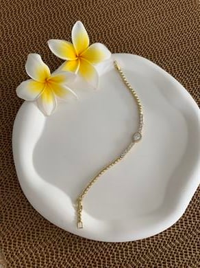 Vip 14k Damla Kare Zirkon Taşlı Tasarım Bileklik