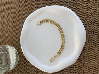 Vip 14k İki Sıra İç İçe Geçme Klasik Zincir  Bileklik