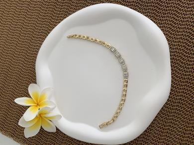 Vip 14k Kare Baget Taş Sıralı Bileklik