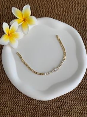 Vip 14k Kare Taşlı Damla Sıralı Bileklik