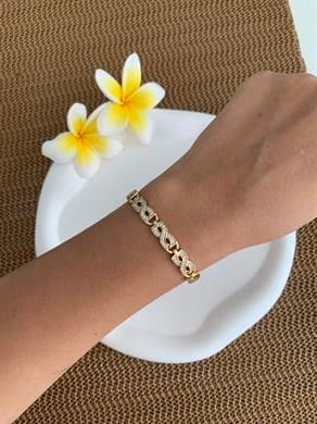 Vip 14k Komple Zirkon Taşlı S Sıralı Bileklik