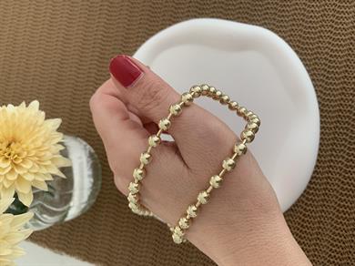 Vip 14k Plaka İri Topçuk Sıralı Kolye