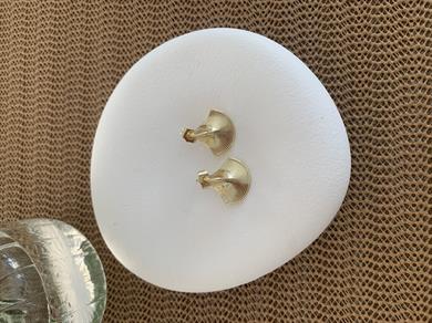 Vip 14k Tırtıklı Plaka Yelpaze Küpe