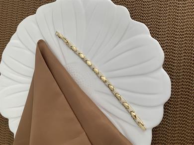 Vip 14k Zirkon Taşlı Baklava Desenli Bileklik