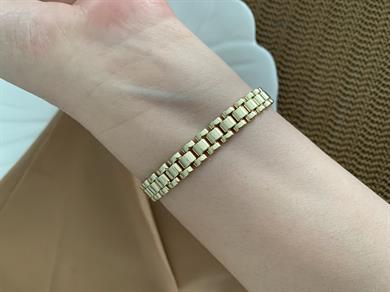 Vip 14k Zirkon Taşlı Biyeli Gurmet Bileklik