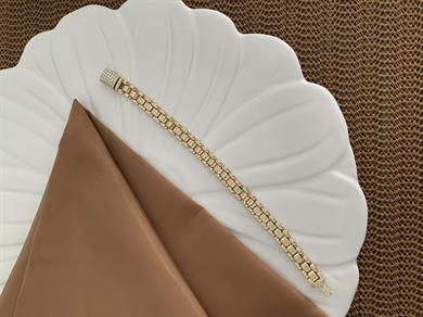 Vip 14k Zirkon Taşlı Biyeli Gurmet Bileklik