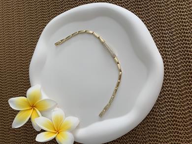 Vip 14k Zirkon Taşlı Künye Zincir Bileklik