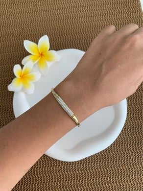 Vip 14k Zirkon Taşlı Künye Zincir Bileklik