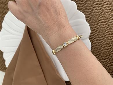 Vip 14K Zirkon Taşlı Vintage Tasarım Bileklik