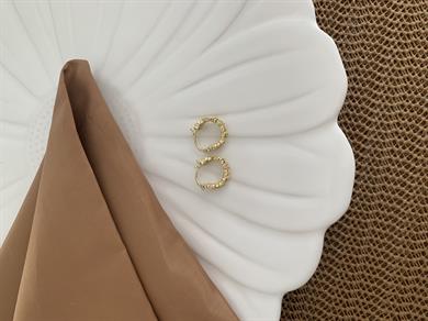 Vip 14k Zirkon Taşlı Yıldız İşlemeli Halka Küpe