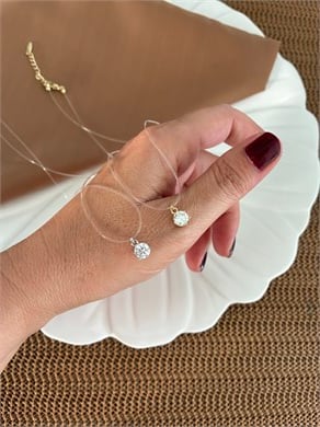 Vip 40 Cm Hayalet Zincirli Daire Tek Taş Kolye