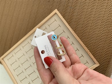 Vip Baget Taşlı Göz Üçlü Set Halka Küpe