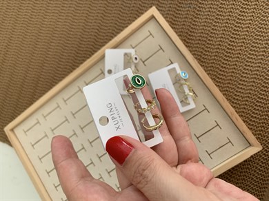 Vip Baget Taşlı Göz Üçlü Set Halka Küpe