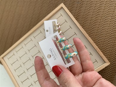 Vip Çiçek Mineli Üçlü Set Halka Küpe