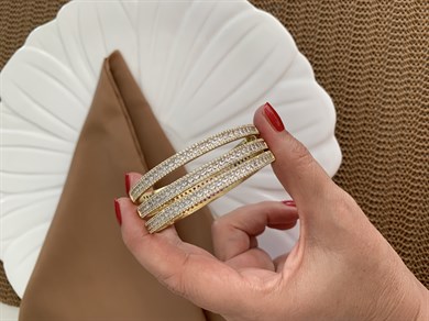 Vip Diamond Serisi Zirkon Taşlı Renkli Su Yolu Bileklik